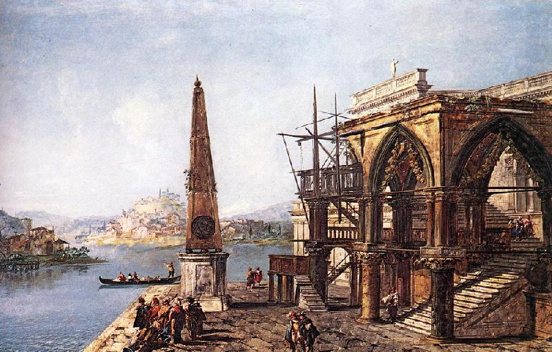 Imaginative View with Obelisk  s, MARIESCHI, Michele